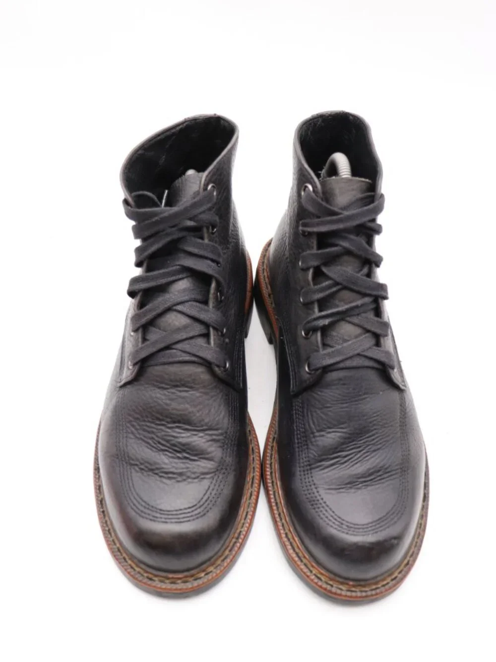 Broken Homme Davis Men's Size 8.5 Black Leather Boots Lace Up Shoes Made in USA
